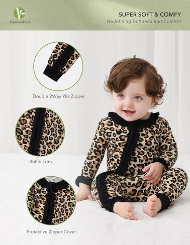 Baby Boys Girls Rompers Soft Infant Toddler Zippered Footed Romper Newborn Viscose from Bamboo Pjs in Kuwait