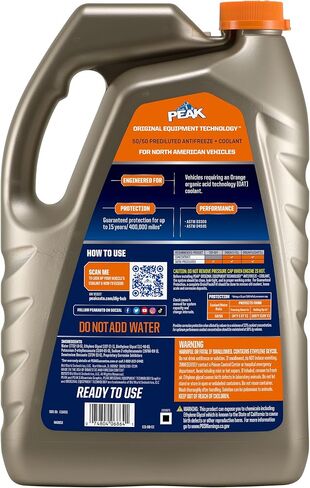 Peak Oet Exted Life Orange 50/50 مضادات التجمد/المبرد للسيارات في أمريكا الشمالية ، 1 جالون. in Saudi Arabia