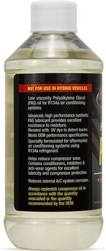 HCPRO PAG 46 A/C Compressor Oil – Premium Synthetic Lubricant – 8 Oz – Anti-Wear, Moisture Resistant, OEM Approved for Automotive & Industrial Air Conditioning Systems in Saudi Arabia