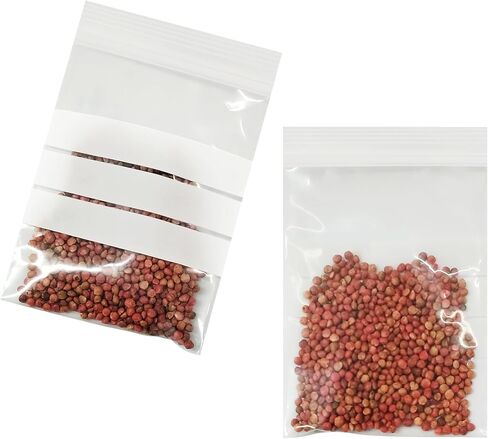 PABCK Clear Seed Envelopes Resealable (2.76x3.94 inch) Seeds Packets Small Plastic Bags for Spice Jewelry Parts Packaging with White Writable Block Self Seal Coins Envelope Garden Flower Organizer in Saudi Arabia