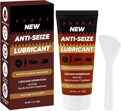 Copper Anti-Seize Brake Caliper Grease & Thread Lubricant - High Temp Copper Antiseize Compound Prevents Noise, Seizes - Use for Brake Pins, Bolts, Spark Plugs, Automotive Application - 1oz Tube 1Pack in Saudi Arabia