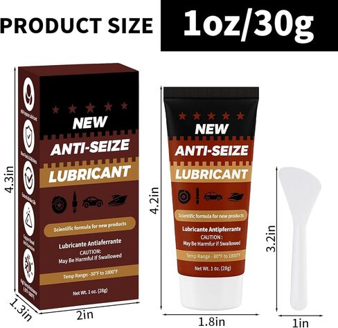 Copper Anti-Seize Brake Caliper Grease & Thread Lubricant - High Temp Copper Antiseize Compound Prevents Noise, Seizes - Use for Brake Pins, Bolts, Spark Plugs, Automotive Application - 1oz Tube 1Pack in Saudi Arabia