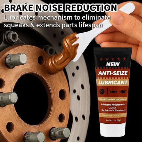 Copper Anti-Seize Brake Caliper Grease & Thread Lubricant - High Temp Copper Antiseize Compound Prevents Noise, Seizes - Use for Brake Pins, Bolts, Spark Plugs, Automotive Application - 1oz Tube 1Pack in Saudi Arabia