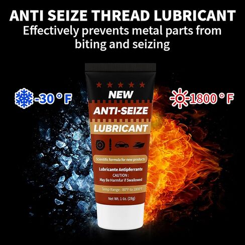 Copper Anti-Seize Brake Caliper Grease & Thread Lubricant - High Temp Copper Antiseize Compound Prevents Noise, Seizes - Use for Brake Pins, Bolts, Spark Plugs, Automotive Application - 1oz Tube 1Pack in Saudi Arabia