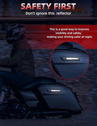 Amazicha Black Reflectors Hard Saddle Bag Latch Cover Reflectors Compatible for Harley Touring Street Glide Electra Glide Road Glide Road King 2014-2024 in Saudi Arabia