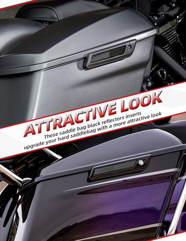 Amazicha Black Reflectors Hard Saddle Bag Latch Cover Reflectors Compatible for Harley Touring Street Glide Electra Glide Road Glide Road King 2014-2024 in Saudi Arabia