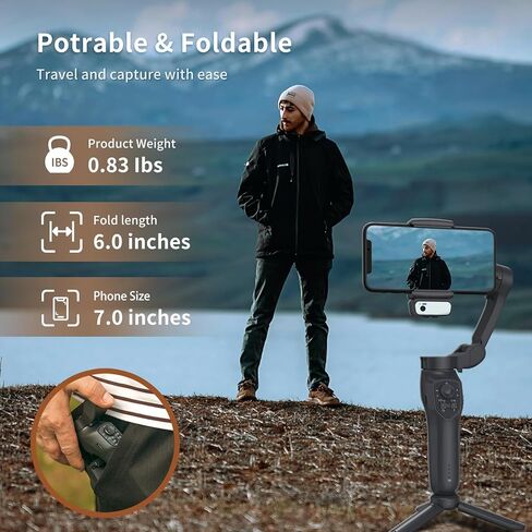 L7C Pro KIT، مثبت انحراف لـ TikTokers/Youtuber، انحراف للهاتف المحمول مع تتبع نشط بالذكاء الاصطناعي المغناطيسي، مثبت هاتف قابل للطي لتسجيل الفيديو، لهواتف iPhone وAndroid، مجموعة مدونات الفيديو in Kuwait