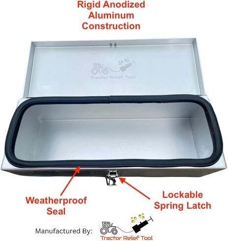 Weatherproof Anodized Aluminum Tractor Tool Box for Kubota, John Deere, Modern Tractors - Universal Fit by Tractor Relief Tool™ in Saudi Arabia