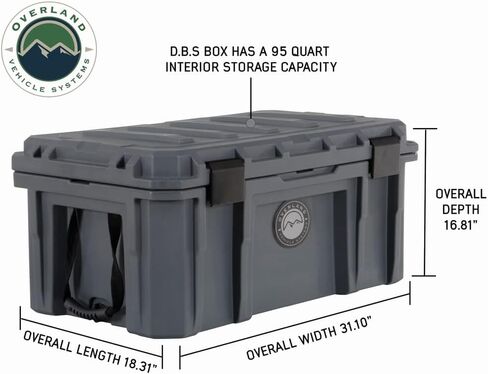 Overland Vehicle Systems D.B.S. 95 QT Dry Box Storage with Drain and Bottle Opener | Dark Grey | Waterproof Sealing | Heavy Duty Latches | 40100011 in Saudi Arabia