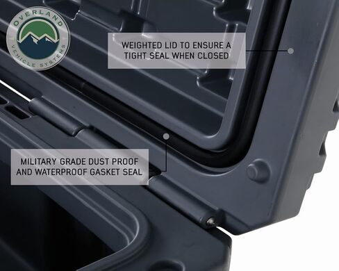 Overland Vehicle Systems D.B.S. 95 QT Dry Box Storage with Drain and Bottle Opener | Dark Grey | Waterproof Sealing | Heavy Duty Latches | 40100011 in Saudi Arabia