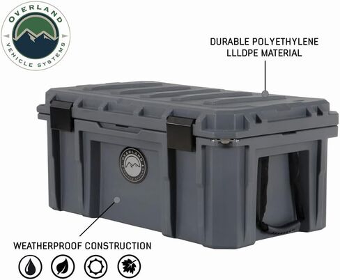 Overland Vehicle Systems D.B.S. 95 QT Dry Box Storage with Drain and Bottle Opener | Dark Grey | Waterproof Sealing | Heavy Duty Latches | 40100011 in Saudi Arabia