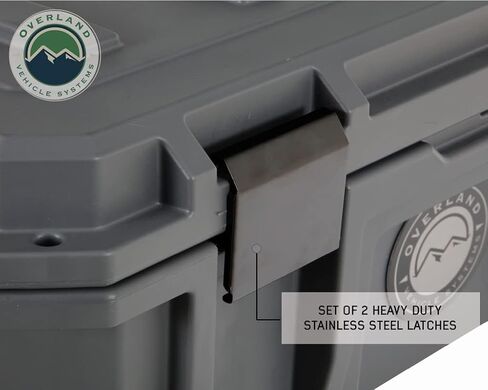 Overland Vehicle Systems D.B.S. 95 QT Dry Box Storage with Drain and Bottle Opener | Dark Grey | Waterproof Sealing | Heavy Duty Latches | 40100011 in Saudi Arabia