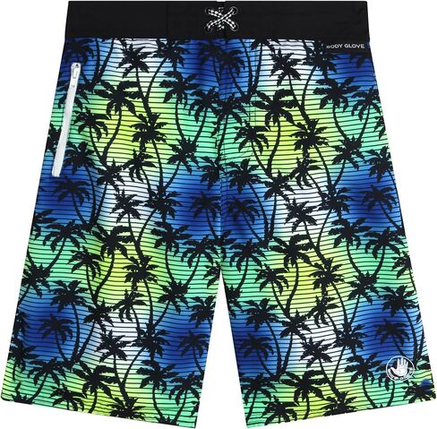Body Glove Boys' Board Shorts - UPF 50+ Quick Dry Bathing Suit Swim Trunk (Size 8-18), Size 8, Blue Green Swirls in Saudi Arabia