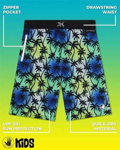 Body Glove Boys' Board Shorts - UPF 50+ Quick Dry Bathing Suit Swim Trunk (Size 8-18), Size 8, Blue Green Swirls in Saudi Arabia