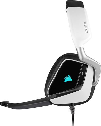 سماعة الألعاب اللاسلكية Corsair Void Pro RGB (إضاءة RGB قابلة للتخصيص، زمن استجابة منخفض 2.4 جيجا هرتز لاسلكي، صوت محيطي 7.1 دولبي، ميكروفون أحادي الاتجاه محسّن) - أبيض in Saudi Arabia