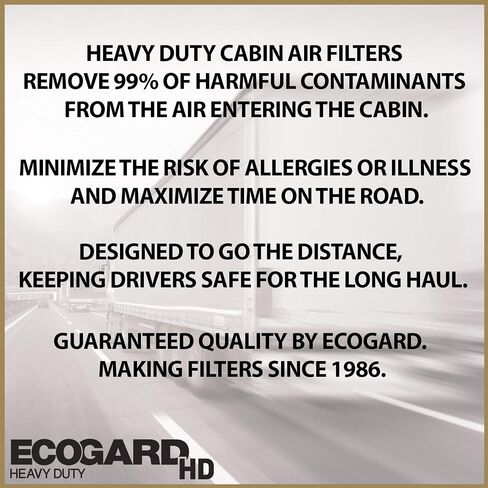 ECOGARD XC10614HD Premium Heavy Duty Truck Cabin Air Filter (8-1/2 x 6-1/8 x 1 inch) Fits Sterling Acterra, A-Line and L-Line in Saudi Arabia