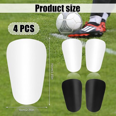 4pcs Extra Mini Soccer Shin Guards, 3.94x2.36in Comfortable Small Football Shin Pads Protective Equipment for All Ages Boys Girls Women Men Wear with Grip Socks (Pink, White) in Saudi Arabia