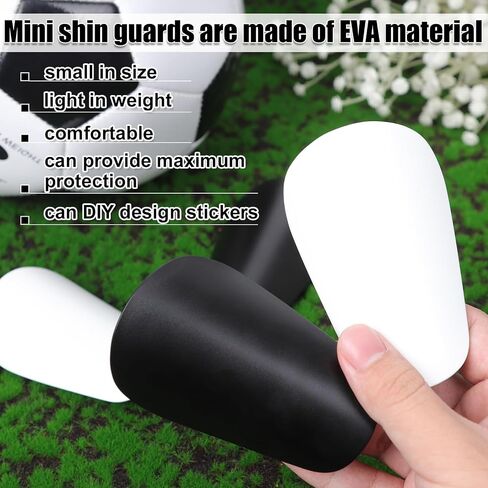 4pcs Extra Mini Soccer Shin Guards, 3.94x2.36in Comfortable Small Football Shin Pads Protective Equipment for All Ages Boys Girls Women Men Wear with Grip Socks (Pink, White) in Saudi Arabia