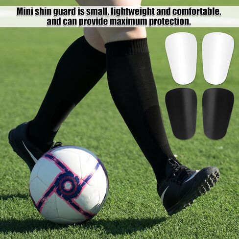 4pcs Extra Mini Soccer Shin Guards, 3.94x2.36in Comfortable Small Football Shin Pads Protective Equipment for All Ages Boys Girls Women Men Wear with Grip Socks (Pink, White) in Saudi Arabia