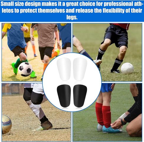 4pcs Extra Mini Soccer Shin Guards, 3.94x2.36in Comfortable Small Football Shin Pads Protective Equipment for All Ages Boys Girls Women Men Wear with Grip Socks (Pink, White) in Saudi Arabia