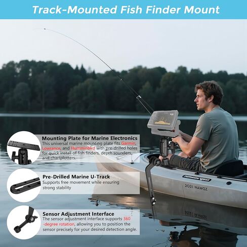 Fish Finder Mount 1.5" Ball Base for Kayak, Kayak/SUP Transducer Mounting Arm, Marine Electronics Mounts for Boat, Compatible with Scotty, Lowrance, Garmin Fish Finder in Saudi Arabia