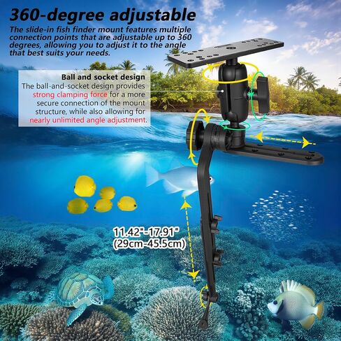 Fish Finder Mount 1.5" Ball Base for Kayak, Kayak/SUP Transducer Mounting Arm, Marine Electronics Mounts for Boat, Compatible with Scotty, Lowrance, Garmin Fish Finder in Saudi Arabia