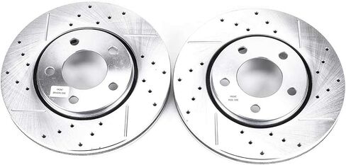 Power Stop AR8751XPR Front Evolution Drilled & Slotted Rotor Pair For Chrysler Town & Country, Chrysler Voyager, Dodge Caravan, Dodge Grand Caravan [Model Specific] in Saudi Arabia