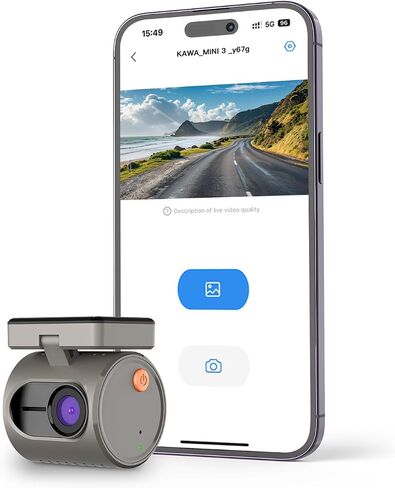 Tiny Dash Cam, KAWA 1296P QHD Mini Car Camera Dash Cam - Voice Control, WDR/3D DNR with Super Night Vision, 24H Parking Monitoring and G-sensor, 2024 New Dash Cam, MINI 3 in Saudi Arabia