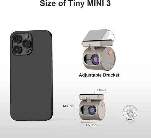 Tiny Dash Cam, KAWA 1296P QHD Mini Car Camera Dash Cam - Voice Control, WDR/3D DNR with Super Night Vision, 24H Parking Monitoring and G-sensor, 2024 New Dash Cam, MINI 3 in Saudi Arabia