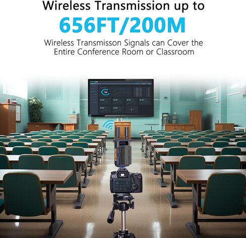 Wireless HDMI Transmitter and Receiver 4K:, 656FT(200M) Plug&Play Wireless HDMI Extender, 2.4/5G Wireless Video Transmission System for Streaming Video/Audio from Laptop/PC to HDTV/Projector/Monitor in Kuwait