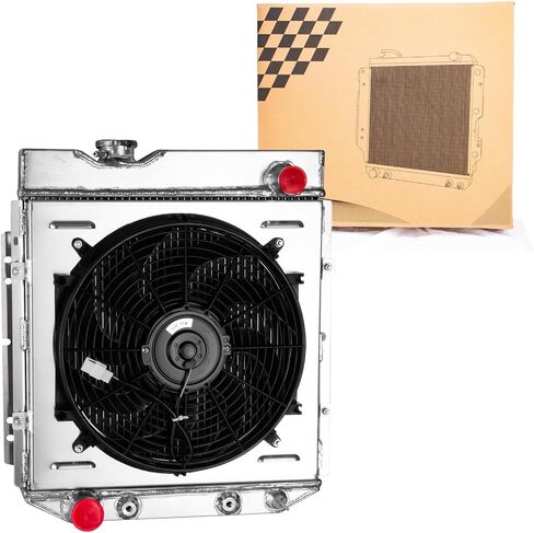 3 Row Aluminum Radiator Shroud Fan Fit for 1960-1965 Ford Falcon Ranchero Mustang V8 in Saudi Arabia