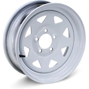 LIBRA 15 x 5 Trailer Wheel 5 Lug on 4.5" Bolt Pattern White Spoke Trailer Rim -17009