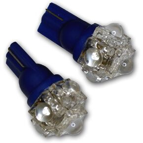 TuningPros LEDCK-T10-B5 مصابيح LED LED على مدار الساعة T10 إسفين ، 5 تدفق LED الأزرق 2-PC مجموعة in Kuwait
