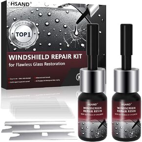 Windshield Repair Kit, 2025 Latest DIY Car Windshield Crack Repair Kit, 5Min Quick-Glass Repair Liquid, 2 Bottles Nano Glass Repair Liquid, Long-Lasting，Fix Chips, Bullseye & Star Cracks