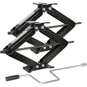 Weize Camper RV Trailer Stabilizer Leveling Scissor Jacks with Handle -24"- 6500lbs - Set of 2
