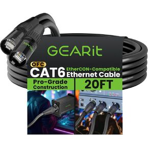 GearIT CAT6 Ethernet Cable, EtherCON-Compatible (100 Feet) RJ45 Connectors for Pro Audio, Aluminum Shielded, Oxygen Free Copper - 3 ft. - Blue in Kuwait