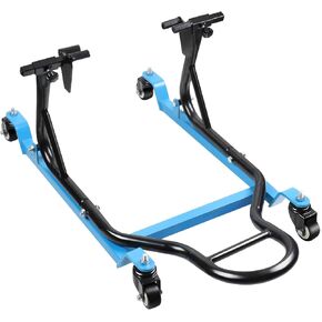 BESTOOL Heavy Duty Motorcycle Rear Wheels Lift Stand with 4 Movable Wheels, 440 LBS Capacity, Adjustable Width Swingarm Paddock Stands for Sport Bikes