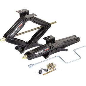 LIBRA Set of 2 5000lbs 20" RV Trailer Camper Stabilizer Leveling Scissor Jacks w/Handle & Power Drill Socket & Mounting Hardware 26036