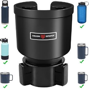 Upgraded Car Cup Holder Expander Adapter with Offset Adjustable Base, Compatible with Yeti 14/24/36/46oz Ramblers, Hydro Flasks 32/40oz, Other Large Bottles Mugs in 3.5"-4.0", 1 Pack