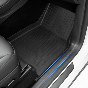 SUPER LINER Tesla Model Y 5 Seat 2021-2023 2024 Floor Mats 6-Piece Set | Extra-Thick TPE All-Weather Floor & Cargo Liners | Pet & Child-Friendly Custom Fit Interior Accessories (Not Fit Juniper)
