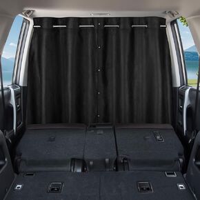 ZATOOTO Car Divider Curtain, Car Privacy Curtains with Pole Backseat Blackout Curtain for Car Camping Travel Life and Breaks, Lengths Adjustable for Large Vehicles, Vans, RVs, Trucks (6.56ft *4.42ft)