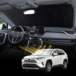 2025 Upgraded 480T Windshield Sun Shade Custom Fit Toyota RAV4 2019-2024 2025, 5-Layer Car Front Sunshade, Cotton Spunlace Nonwoven Fabric, [OEM Design, 100% Sun Blockage] Heat UV Protection Visor in Kuwait
