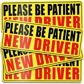 PSLER 4 Pcs New Driver Magnet for Car - Student Driver Car Magnet Funny Safety Warning Magnetic Reflective Reusable Signs for Teenage Driving Gifts in Saudi Arabia