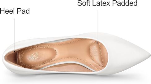 mysoft Women's Pumps 2inch Kitten Heel Pointed Toe Low Heel Dress Shoes White Patent in Saudi Arabia