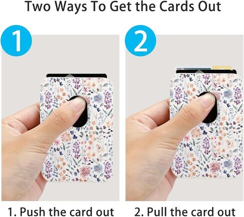 for Magsafe Wallet, Magnetic Wallet Card Holder for iPhone 15/14/13/12 Pro/Max/Plus/Mini Case, Leather Strong Magnet Phone Wallet Cute Design Credit Card Fit 3 Cards, Black Daisy in Kuwait