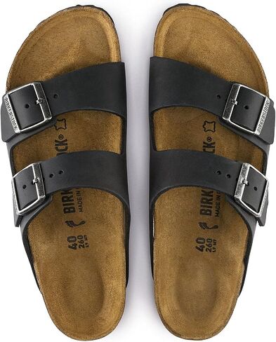 Birkenstock Men's Arizona Oiled Leather Sandals, Black, 8 US in Saudi Arabia