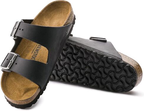 Birkenstock Men's Arizona Oiled Leather Sandals, Black, 8 US in Saudi Arabia