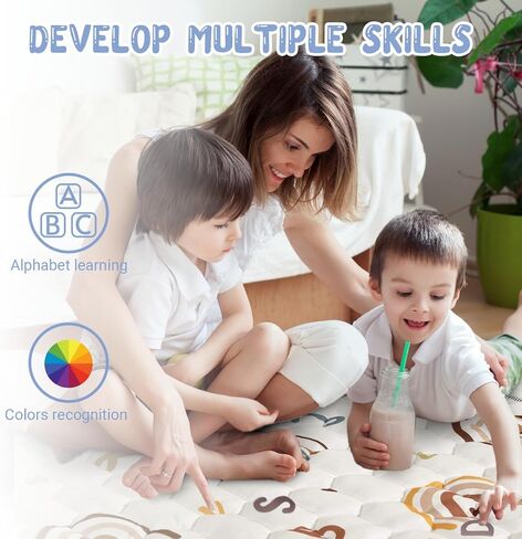 Car Portable Baby Play Mat 50x50 Playpen Mat Non-Slip Cushioned Baby Crawling Mat Waterproof Baby Floor Mat Activity Playmats for Babies Toddler Play & Tummy Time(50x50, Car) in Saudi Arabia
