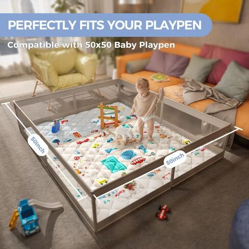 سجادة لعب الأطفال المحمولة في السيارة مقاس 50 × 50، سجادة لعب للأطفال مبطنة غير قابلة للانزلاق، بساط زحف للأطفال مقاوم للماء، سجادة لعب للأنشطة للأطفال الصغار للعب ووقت البطن (50 × 50، سيارة) in Kuwait