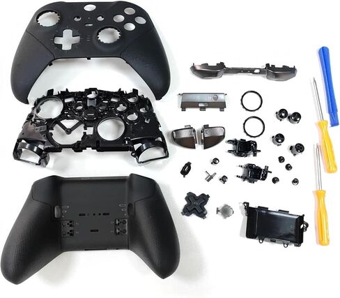 Hzxkqmil Full Shell Case Kit Replacement for Xbox Elite Series 2 Controller | Front Housing Cover Bottom Shell Middle Frame LBRB LTRT Bumper Buttons Accessories for Xbox Elite Series 2 Core, Black in Saudi Arabia
